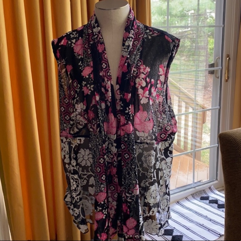 Multiples Nylon Embroidery Cardigan